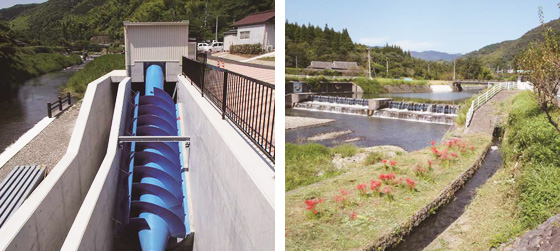 小鷹水力発電所(最大出力28kW)