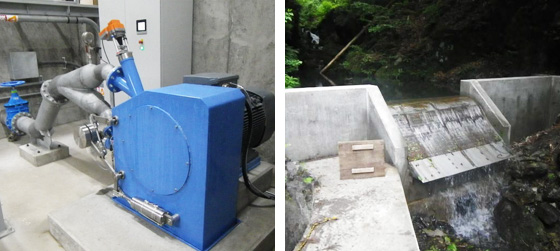 水の戸沢小水力発電所(最大出力49kW)