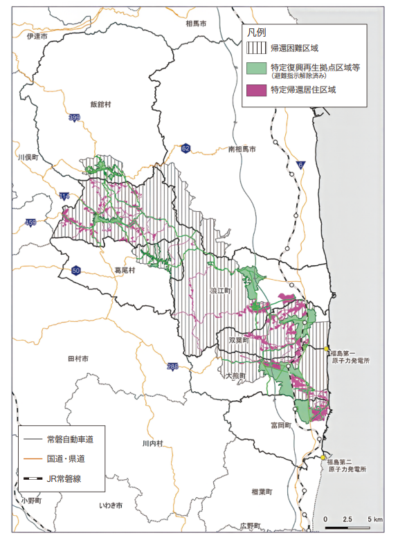 避難指示区域の概念図（令和7年7月時点）
