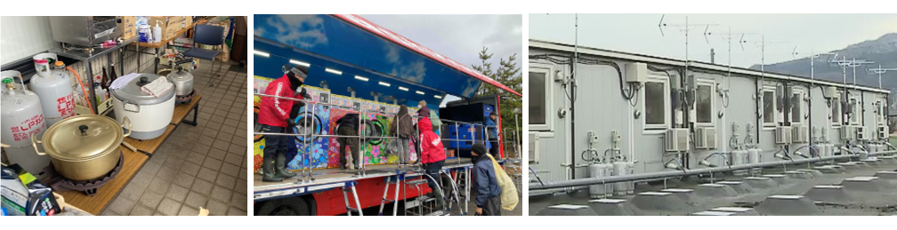 能登半島地震でのLP ガスが活用された写真です。