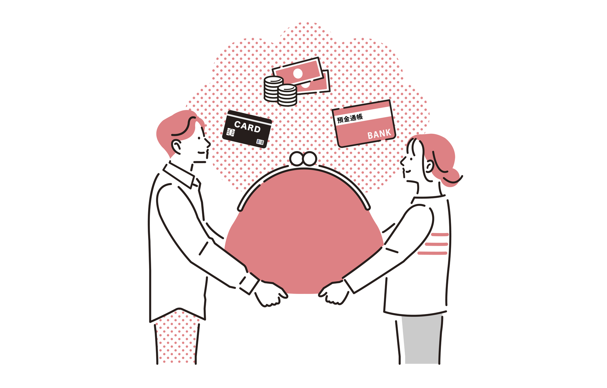 省エネが家計にも地球にも優しいというイメージを解説するイラストです。