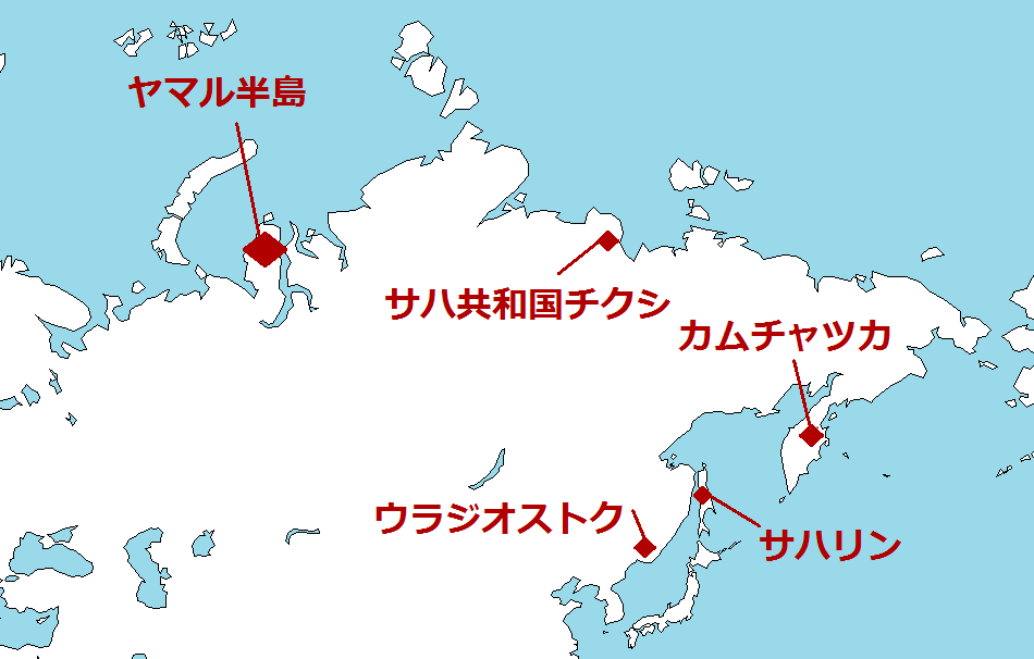 ロシアの地図です。