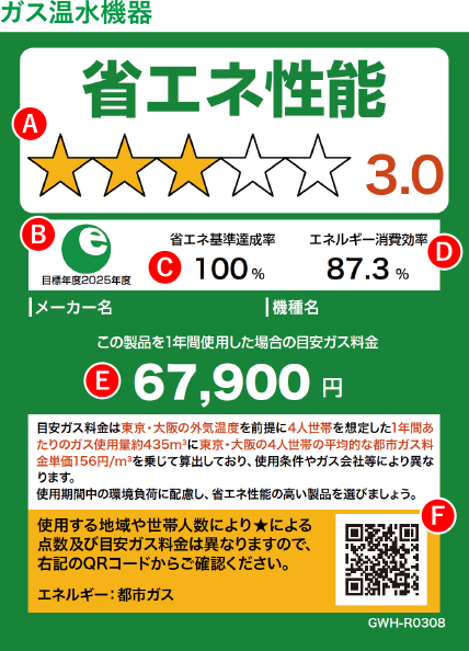 省エネ性能 ガス・石油温水機器