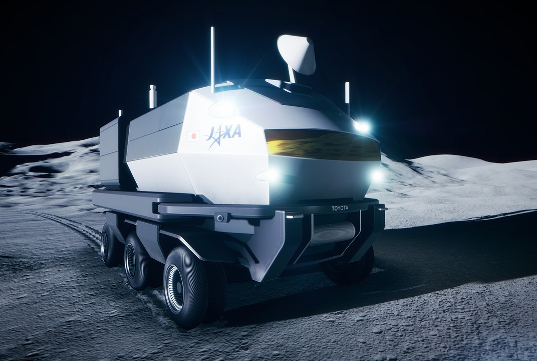 This picture shows a lunar rover utilizing hydrogen.